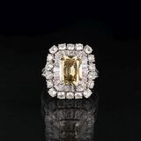 A highcarat Fancy Diamond Ring with Diamond Setting - image 1