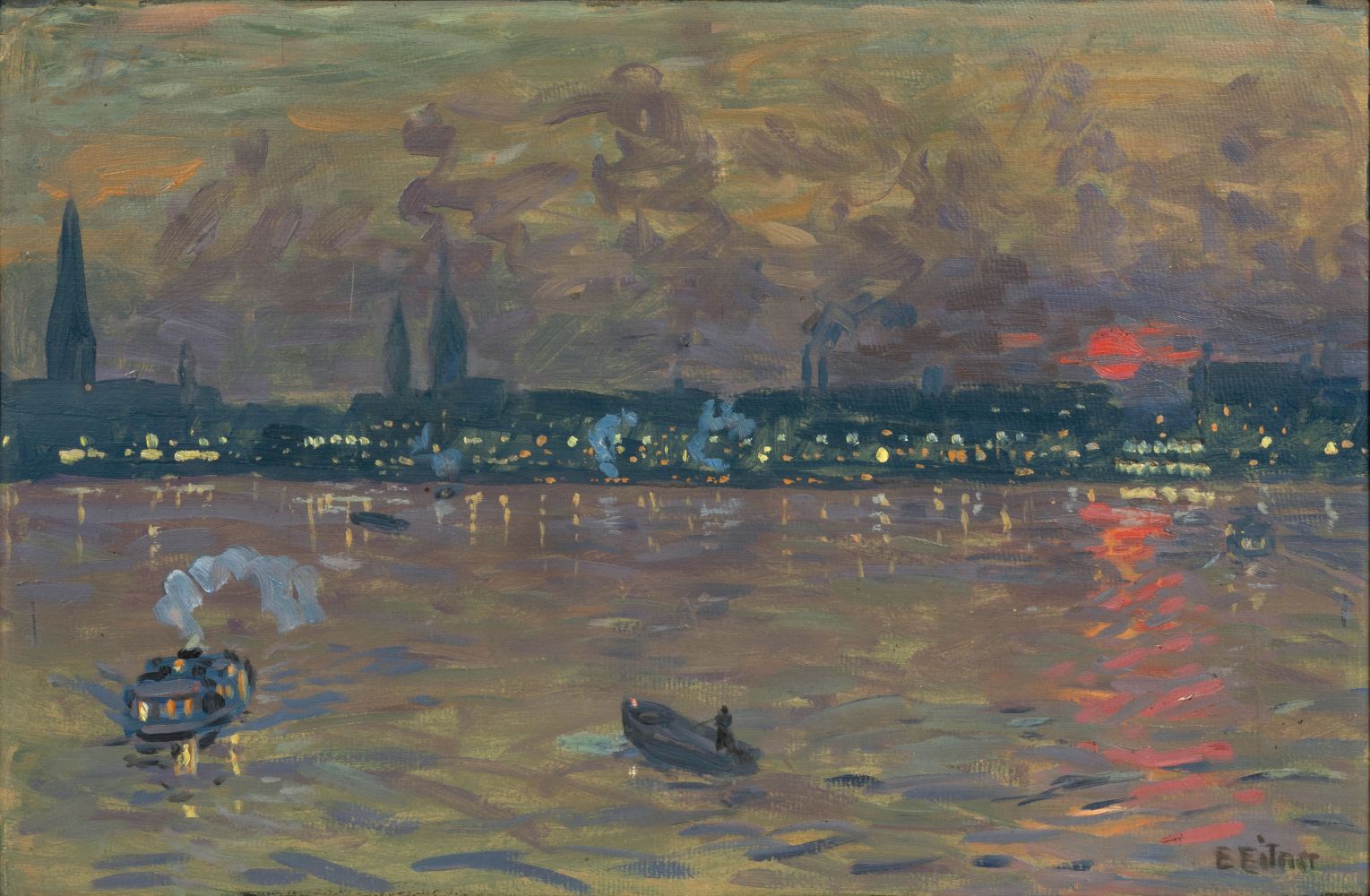 Sonnenuntergang über der Binnenalster