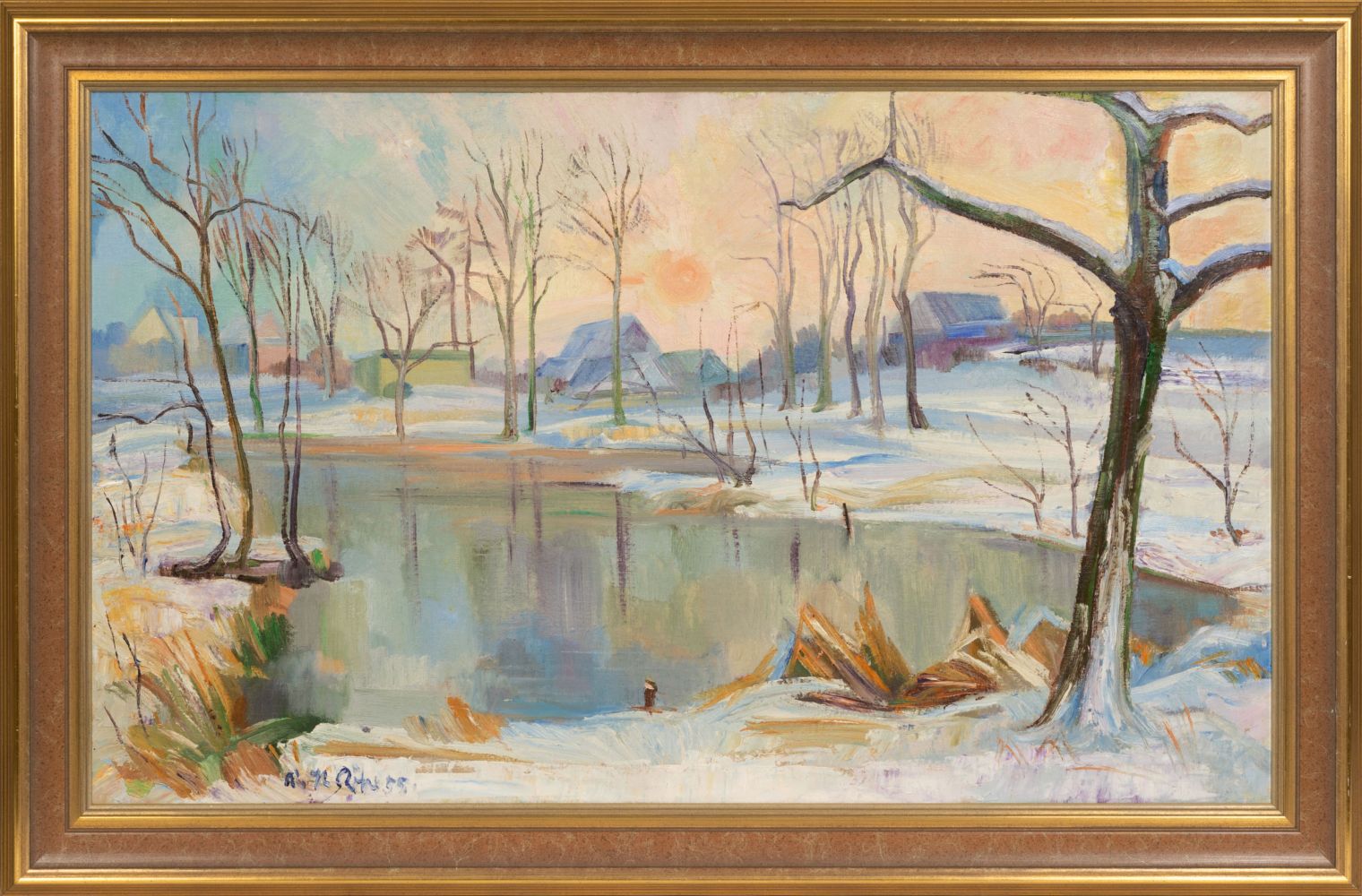 Winterlandscape with Pond - image 2