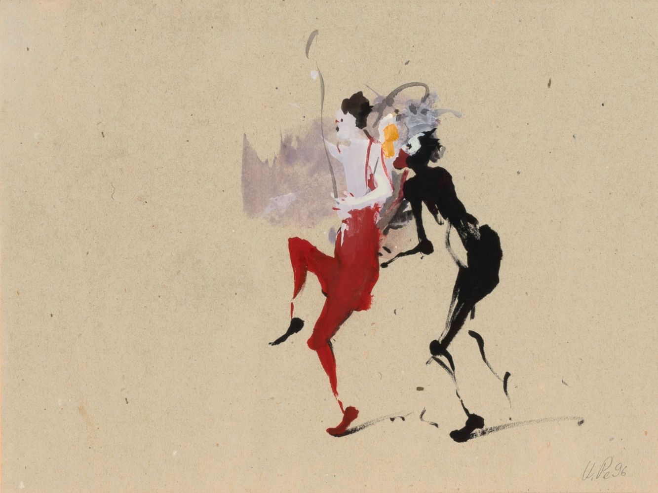 Ulf Petermann - Studie F. mit Schattenfigur Studie F. mit Schattenfigur