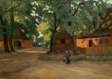 Northern German Village Scene on a Summer's Night - image 1