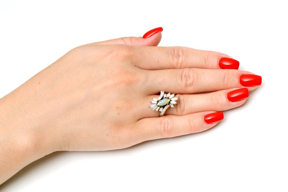 A Opal Diamond Ring - image 2