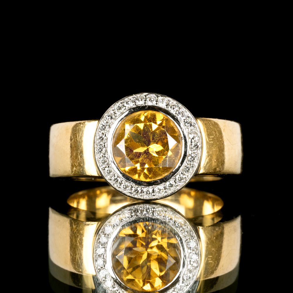 Citrin-Brillant-Ring