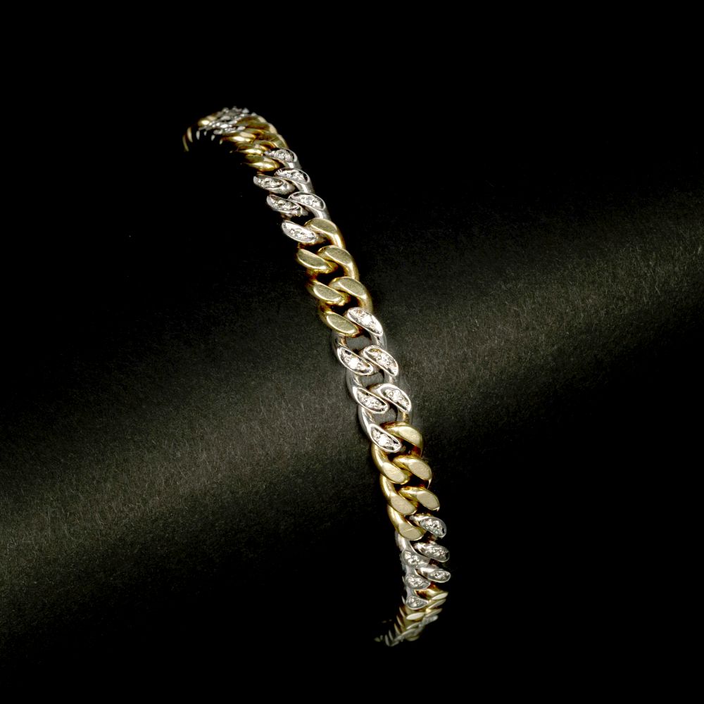 A two-coloured Gold Bracelet with Diamonds