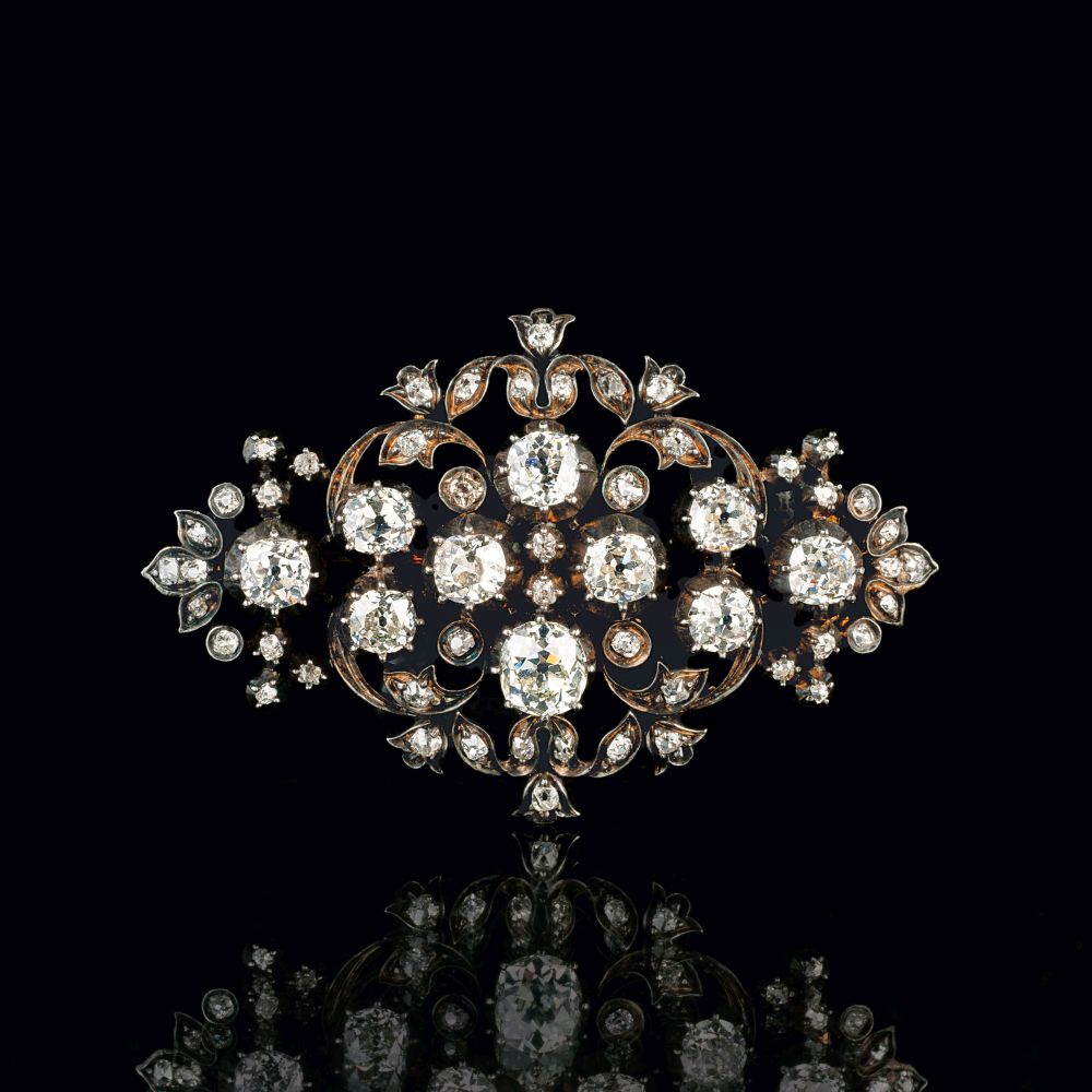 A highcarate Fin de Siècle Diamond Brooch