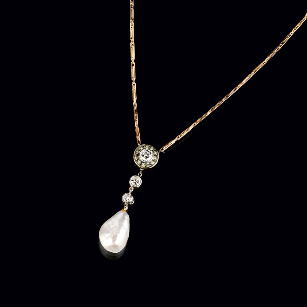 Jugendstil-Diamant-Perl-Anhänger Jugendstil-Diamant-Perl-Anhänger