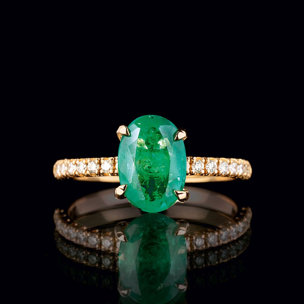 Smaragd-Brillant-Ring Smaragd-Brillant-Ring
