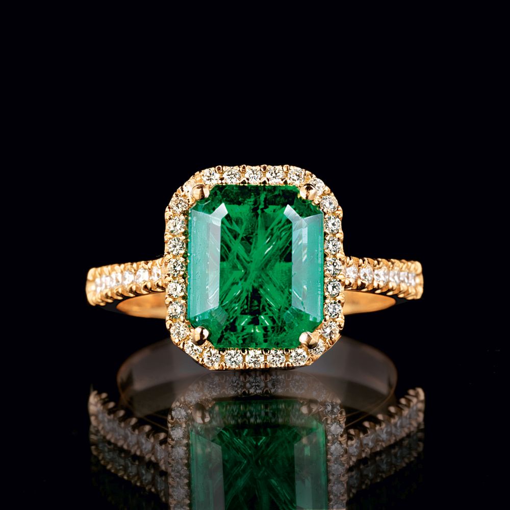 Smaragd-Brillant-Ring Smaragd-Brillant-Ring