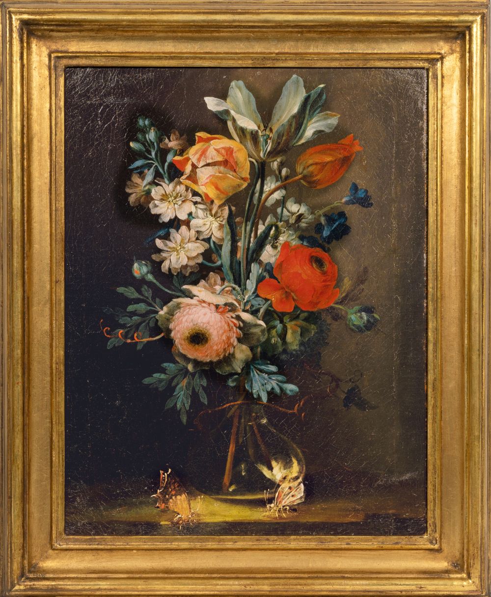 Paar Gegenstücke: Blumensträuße in Glasvasen - Bild 2