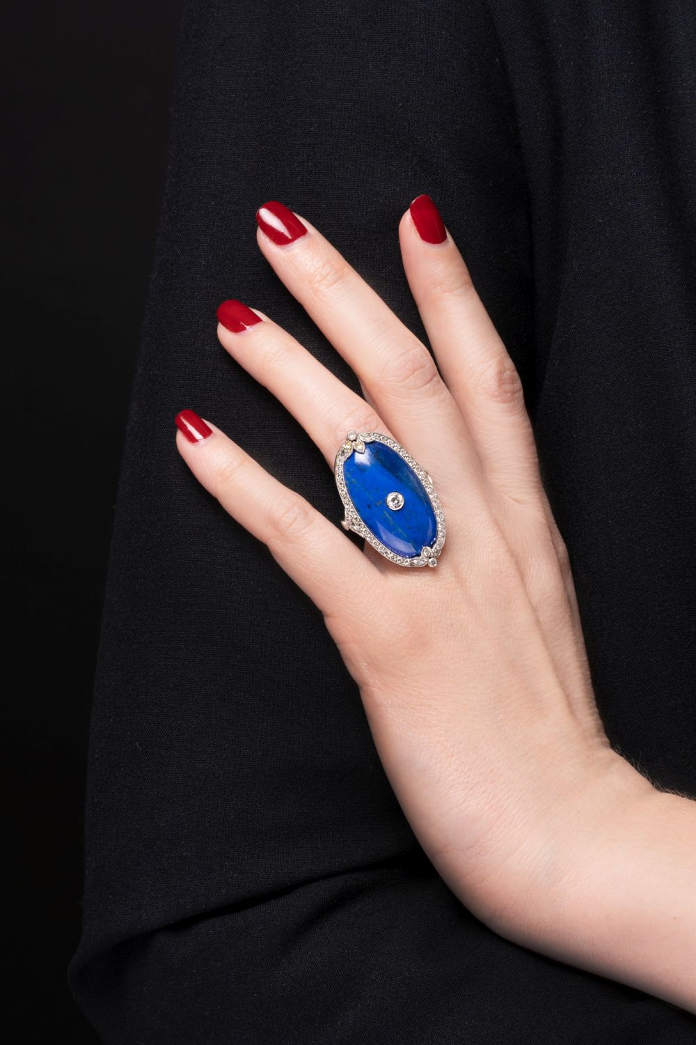 A Lapis Lazuli Diamond Ring - image 2