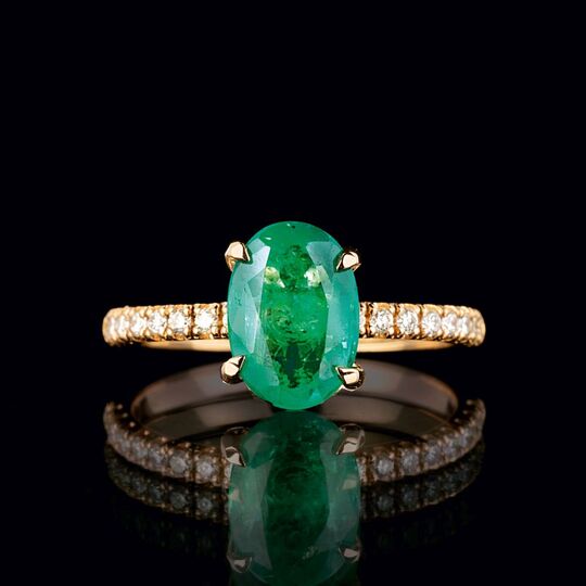 An Emerald Diamond Ring