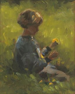 Harke picking Dandelions