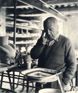 Picasso in der Töpferei Madoura, Vallauris