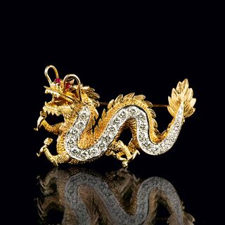 A Diamond Brooch 'Luck Dragon'