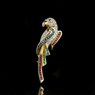 Colourstone Brooch 'Parrot'