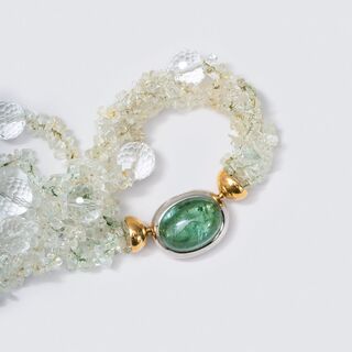 A Quartz Necklace with large Tourmaline Clasp