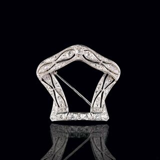 An Art-deco Diamond Brooch