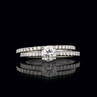 A Solitaire Diamond Ring with Supporting Ring
