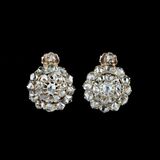 A Pair of Fin de Siècle Rose Cut Diamond Earstuds