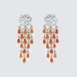 A Pair of Diamond Citrine Earchandeliers - image 1