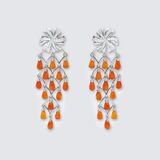 A Pair of Diamond Citrine Earchandeliers - image 1