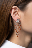 A Pair of Diamond Citrine Earchandeliers - image 2