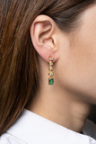 Paar Smaragd-Brillant-Ohrhänger mit Herz-Dekor - Bild 2
