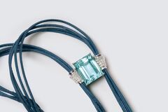 A colour-intensive Aquamarine 'Santa Maria Blue' with Diamonds - image 1