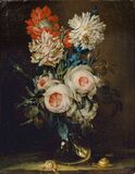 Paar Gegenstücke: Blumensträuße in Glasvasen - Bild 3