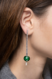 Paar außergewöhnlicher Diamant-Ohrhänger mit Smaragd-Kugeln - Bild 3