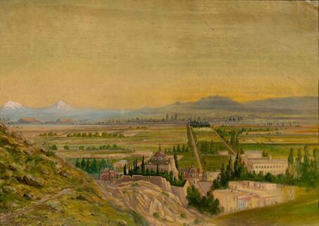Valle de Mexico mit Popocatepetl und Iztaccihuatl