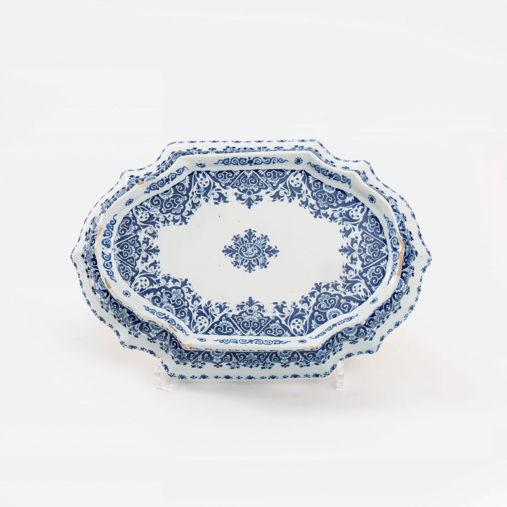 A Faience Surtout with Lambrequin Decor