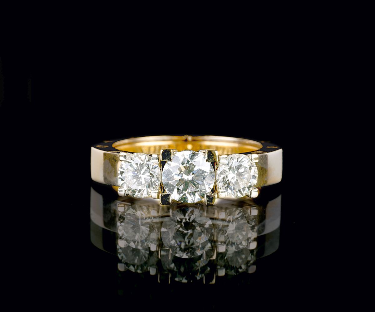 Storks Diamond, Istanbul, gegr. 1971 - Solitär-Ring mit Brillant-Steckring Solitär-Ring mit Brillant-Steckring