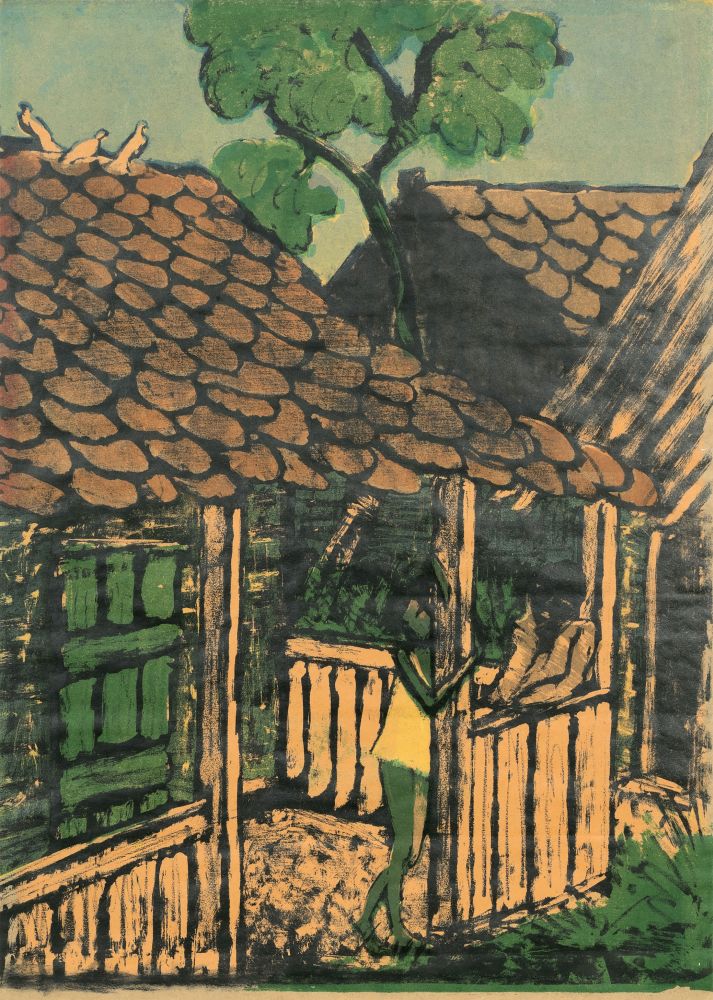 Otto Mueller - Zwei Zigeunerkinder vor der Hütte Zwei Zigeunerkinder vor der Hütte