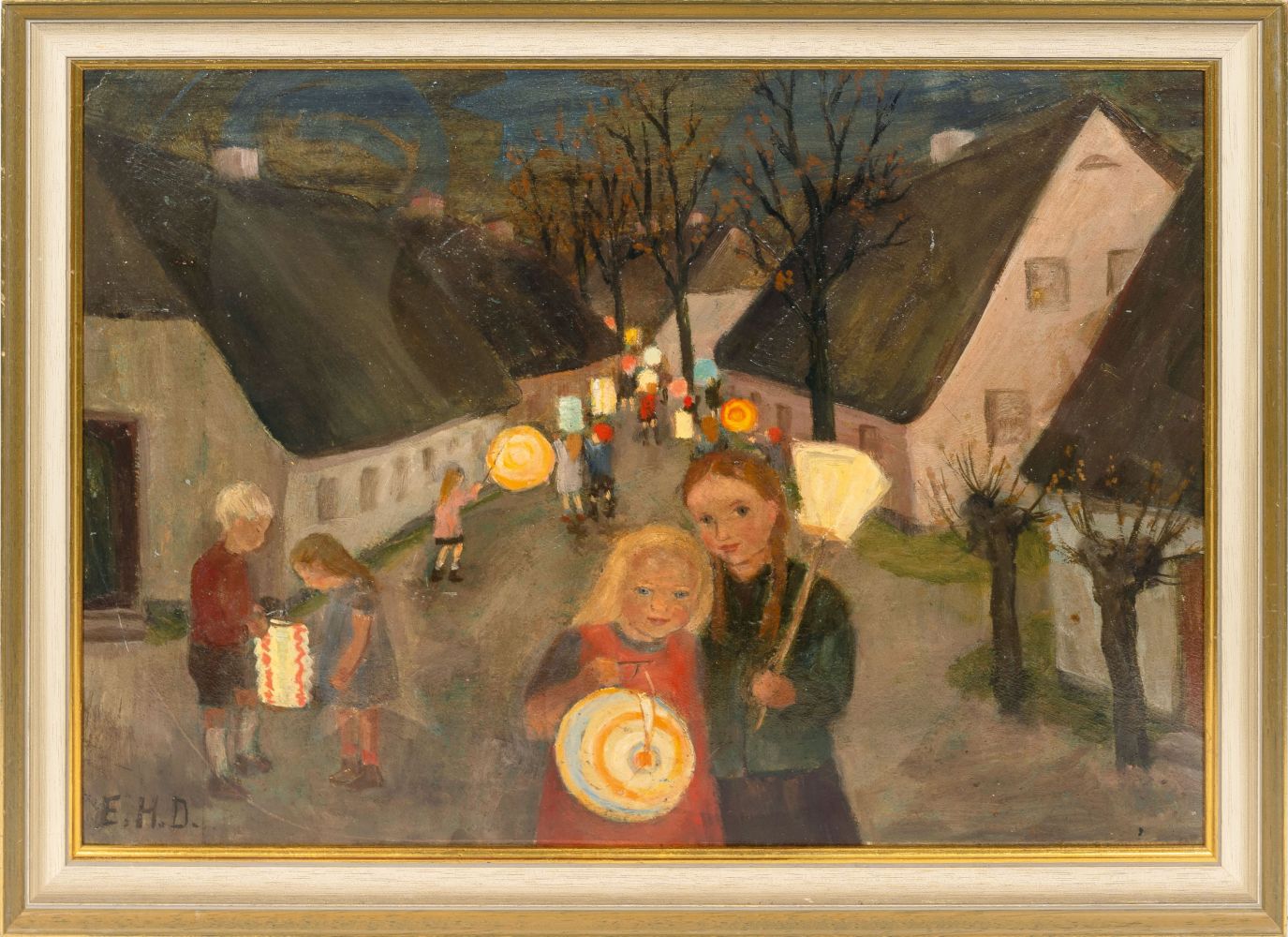 Children with Lanterns in Autumn - image 2