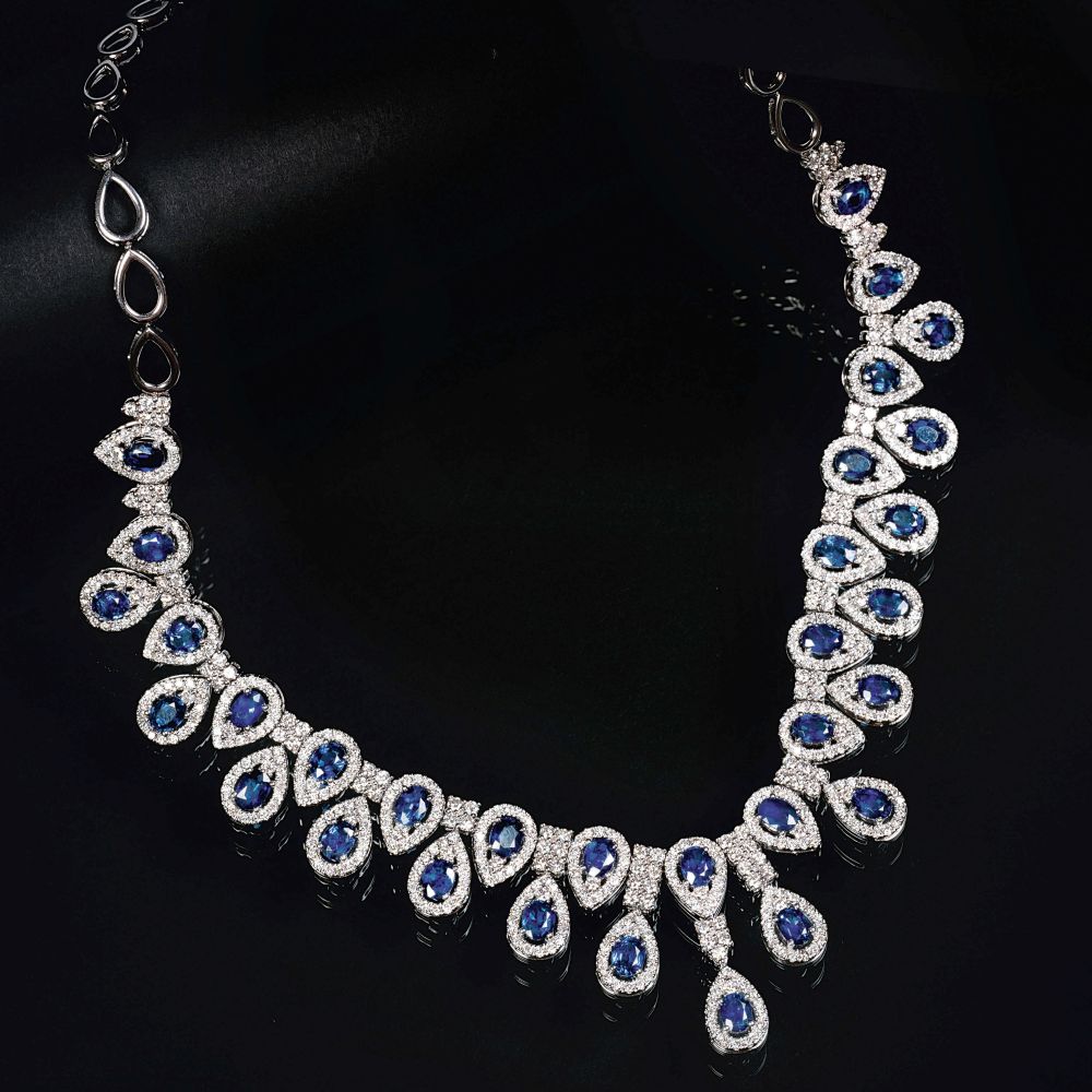 Kostbares Saphir-Brillant-Collier 'Bleu brillant' - Bild 2