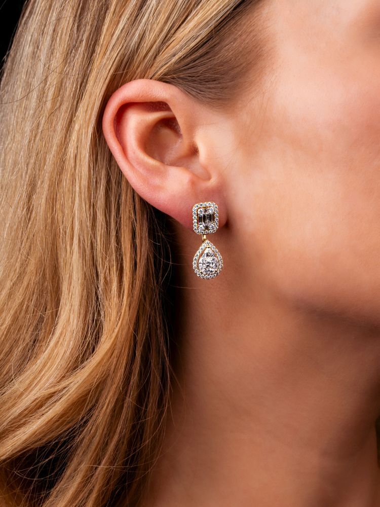 A Pair of Diamond Earrings - image 2