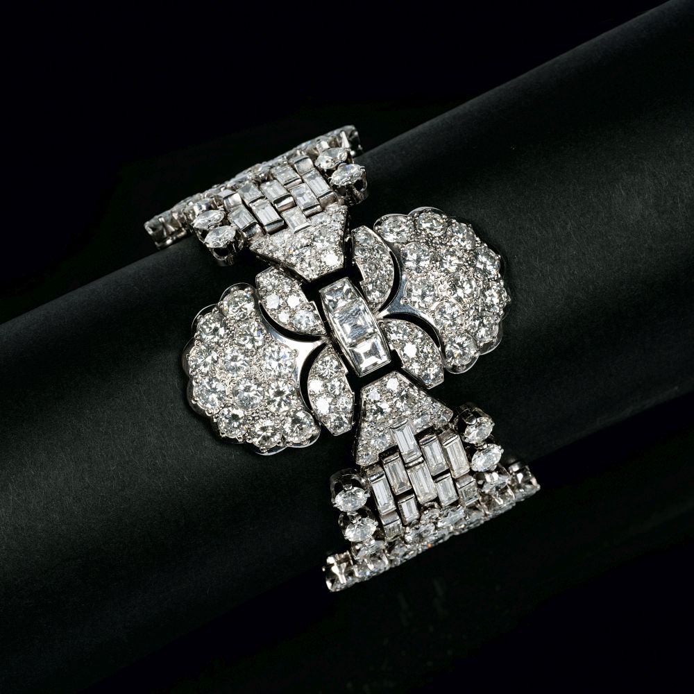 Exquisites, hochkarätiges Art-déco Diamant-Armband - Bild 2
