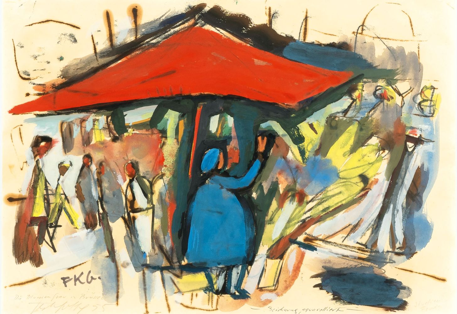 Friedrich Karl Gotsch - Flower Market in Brussels Flower Market in Brussels