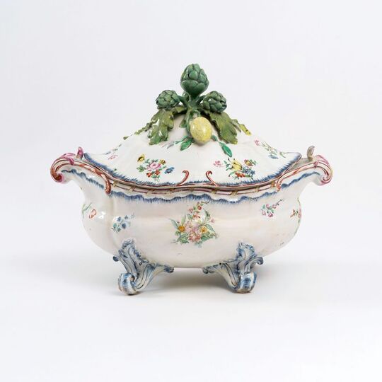 A Large Splendid Faience Tureen