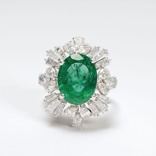 A High Carat Emerald Diamond Ring