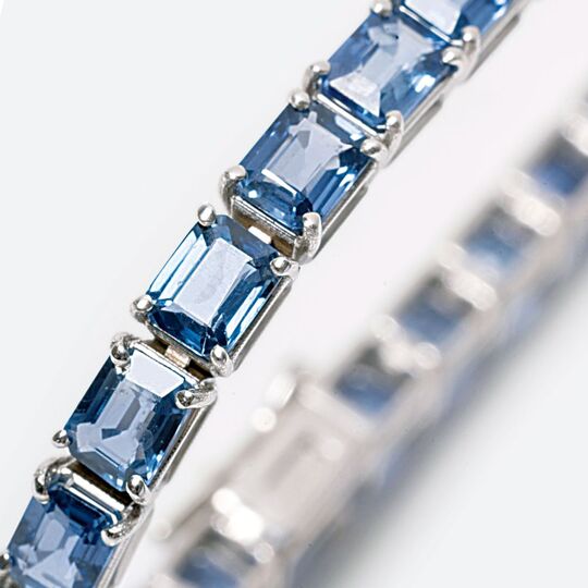 A Rivière Bracelet with Sapphires