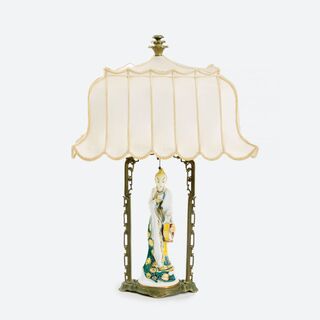 Seltene Art déco-Lampe mit Figur 'Tschaokium'