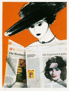 Mujer con periódico-Warhol