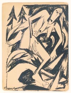Natalia Goncharova - Illustration aus Aleksei Kruchenykhs Les Ermites, 'Einsiedler und Einsiedlerinnen, Zwei Gedichte' Illustration aus Aleksei Kruchenykhs Les Ermites, 'Einsiedler und Einsiedlerinnen, Zwei Gedichte'