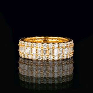 Memory-Ring mit Diamant-Brillant-Besatz