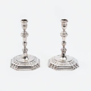 A Pair of Baroque Candleholders