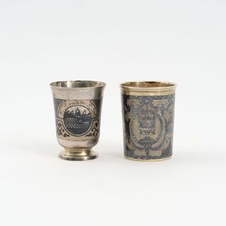 Two Russian Niello Cups