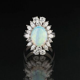 Opal-Brillant Ring