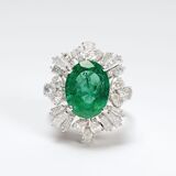 A High Carat Emerald Diamond Ring - image 1